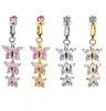 FAUX BOOD PIERCING BIJOURS FAUILLE BELLY Piercing papillon Designnavel Anneaux CZ Clip sur Belly Button Ring Jewelry Piercing4911398