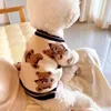 Vestuário para cães roupas de luxo chihuahua gripest listrado suéter de cardigan bichon frise puppy gatinho casaco quente acessórios de gatos roupas