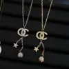 Kvinnliga modedesigner halsband bollhänge diamanter halsband som original logo guld silver färg lyxhalsband