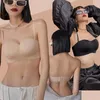 Soutien-gorge mince bandoulière non glissement de soutien-gorge femmes sous-vêtements sans bretelles sans anneau en acier invisible homogène lisse