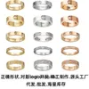 Anneaux de bijoux de créateurs haut de gamme pour femmes Carter Classic Love Ring Womens V Gold Plated 18K Gold Light Luxury Luxury large et étroit Single Diamond Three Diamond Ring 1: 1