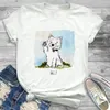 T-shirts t-shirts pour femmes mode décontracté Summer Fun Migne Dog Cartoon Pather Sweet Clothing Short Sleeve imprimé T-shirt.