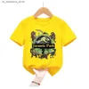 T-shirt Nuovo regalo di compleanno di Jurassic Park Hot Selling Jurassic 1-10 T-shirt Fun Dinosaur T-shirt T-shirt per bambini Abbigliamento per bambini Nome annotazione Nome personalizzazione Q240418