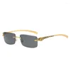 Lunettes de soleil Femmes de style européen américain Forme Rimless Homme Soleil Hip Hop Travelt Femelle Sungass Female