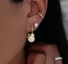 Hoop Huggie With Round Charm Earring For Women European Fashion Jewelry Micro Pave Cz Disco Dots Charming Earrings8433413