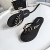 2024 Sale Womens Flip Flops Slippers Fashionable Crystal Casual Ladies High Quality Chain Flat 240410