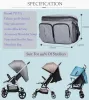 Sacs Baby Baby Sacs à couches Baggy Organisateur Baby Napper Sacs Mommy Travel Sac à dos Hangage Carriage Pram Buggy Cart Bottle Sac