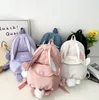 Cute Rabbit Ear Backpack for Teen Girls School Backpack Female Large Capacity Kawaii School Daypack Nylon Casual Student Bookbag