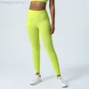 Desginier Alooo Yoga Aloe Pant Leggings Fitness Nude Feel High Tai-Hip Lift Anti Curl Edge Terre Pantalon sportif externes pour femmes