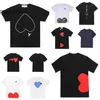 2023 Play Mens T Shirt Designer Red Commes Heart Women Garcons S Badge des Quanlity TS Cotton CDG تطريز قصير الأكمام