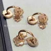 High End jewelry rings for vancleff womens V Gold Lucky Clover White Fritillaria Blossom Ring Womens Light Luxury Precision Original 1:1 With Real Logo