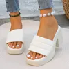 Kleding schoenen zomer vrouwen hoge hak sandalen casual vrouwelijke vrouw square open teen dames sandalias chunky hakken schoen 2024