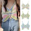 Damestanks vrouwen casual losse haakhaak gebreide top zomer holle out cami crop camisole kleurrijke stranden zwempak bedek op