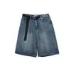 Été Simple grande taille Jeans lâches pour hommes Y2K High Street Street Retro Casual Pantpoint Pants Design Shorts tendance 240412