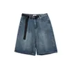 Sommar enkel stor storlek lös tvättade jeans mens y2k high street sport retro casual fempoint byxor design trendiga shorts 240412