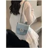 Fashion Selling Chain PU Saddle Shoulder Bag Bowtie Fresh and High Quality Versatile Womens Crossbody Bag Free 240402