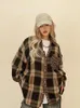 Blouses pour femmes Houzhou Plaid Chemises Femmes Harajuku All-Match Long Sleeves High Street Chic Sweet Casual Loose Streetwear Simple College