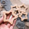 Lets Make 50st Baby Wood Teether Natural Stars Pentagram Tinging Rattle Montessori Inspired Nursing Pendant Toys 240415