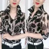 Blouses pour femmes Automne à manches longues printemps et en dentelle de chemise en mousseline de mousseline blusas ropa de mujer