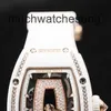 Richardmills Watches Mechanical Watch Chronograph Wrist Swiss Made Mills Womens Series RM 0701 Black Lip 18k Rose Gold Snö Diamond Automatic Mechanica