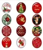 50st Mixed Glass Merry Christmas Tree Deer för DIY 18mm Button Snap Armband Halsbandsmycken7682861