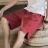 Heren shorts 2024 Zomersportfitness losse trekkoord voor basketbalwedstrijd Running Casual Linen Pants B56