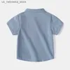 T-shirty 2017 Summer Boys Koszulka z krótkim rękawem 2-7 lat koreańskie dzieci w nokrotce białe aqua blue baby solidne swobodne top Q240418
