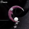 Broches Donia Jewelry Personnalité de mode Zircon Stars Moon Shape Brooch dames Temperament Pearl Simple Pin Châle