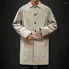 Men's Trench Coats M-5XL Oversized Jackets Spring Single Breasted Medium-Long Male Coat Khaki Windbreaker Overcoat