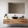 Miroirs Miroir mural rectangulaire unique, miroir encadré en or, miroir de maquillage minimaliste, décoration murale du couloir, miroir de salle de bain noir, luxe WA