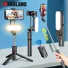 Selfie Monopods Selfie Stick Tripod with 3 Colors Fill Light Foldable Tripod with Bluetooth Wireless Remote for iPhone Samsung Smartphone Y240418