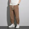 Calça masculina 10xl grande nylon casual para homens 2024 Primavera/verão Loue Work Work Wear