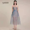 2024 HAUTE Couture Dress Spring/Summer R3d flowe pailletten kant perspectief mesh jurken jurken voor vrouwen 9QKR PQXK