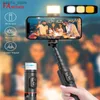 Selfie monopodes Fangtuosi Portable Wireless Bluetooth Phone Stick Stick Trépied avec lumière de remplissage pour Huawei iPhone 14 Android Smartphone Y240418