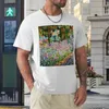 Herren -T -Shirts Iris in Monets Garten - Claude Monet T -Shirt Schwarz übergroß