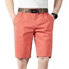 Short masculin chino hommes coréens mode été slim fit pur coton occasionnel work porter des couleurs solides bermudas