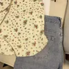 Damestanks beige bloem print cami crop tank tops lente zomer zwart sexy mouwloze camisole ronde nek elegant slank kort vest