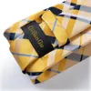 Bow Ties Dibangu Mens Coldie Yellow Black Plaid Silk Wedding Tie pour hommes