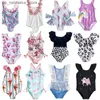 One-Pieces One piece baby swimsuit 1-5Yrs tight fitting girl swimsuit 2023 fashionable floral cute childrens swimsuit summer beach swimsuit Q240418