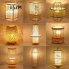 Lamps Desk Lamps Vintage Bamboo Table Lamps Chinese Style Handmade Wooden Desk Lamp for Living Room Bedroom Decoration Creative E27 Besi