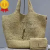 Women Tote Designer Maxi Icare Handbag Raffias Hand Embroidered Straw Beach Large Capacity Totes Shopping Bag Shoulder Bags