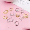 Burun Halkaları Saplamalar Paslanmaz Çelik Septum Clicker Halk Kıkırdağı Helix Tragus Hoop Daith Küpeler Menteşeli Segment Piercing Damlası dhcrn