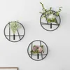 Candle Holders Modern Art 3D Circle Metal Holder Wall Hanging Home Decoration Flower Vase Tea Light Crafts Geometric Candlestick