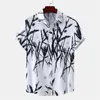 Casual shirts voor heren Hawaiiaanse plaid planten shirt voor mannen zomer oversized short mouw 3d print t tops streetwear revers blouse mannelijke kleding