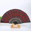 Decoratieve beeldjes zijden fan Chinees Japanse stijl vouwdans handgehouden zomer geborduurde pailletten ambachten print huisdecor