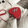 Umhängetaschen Frauen Geldbörsen und Handtasche Mode rote Liebe Herz Formbeutel Kette Crossbody Ladies Geldbeutel Clutch