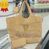 Tote Icare Designer Women Maxi Handbag Raffias Hand-embroidered Straw Hight Qualit