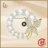 Brooches Rhinestone Circle Trendy Leaf Brooch Pins Wedding Gifts Wreath Butterfly Elegant Clothes Accessories