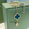 Designer 1to1 Bangle de luxe Bijoux Fanjia Fourleaf Clover Five Flower Bracelet Womens Blue Chalcedony V Braceux de la mode en diamant en diamant à or rose 18 carats
