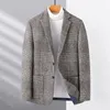 Toppklass Wool Warm Men for Blezer Autumn Winter Smart Casual Classic Single Breasted Blazer Mujer Brand Clothes 240407